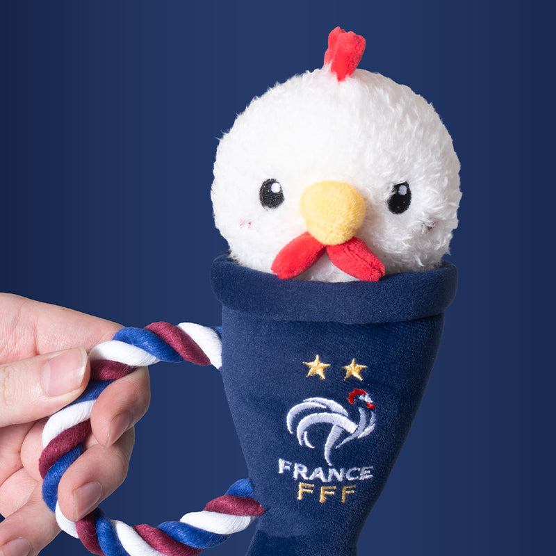 France FFF Pet Gallic Rooster Rope Toy